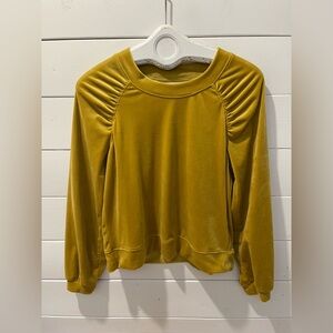 💛 MONDAY SUNDAY by Anthropologie - Yellow Velour Top - Size S